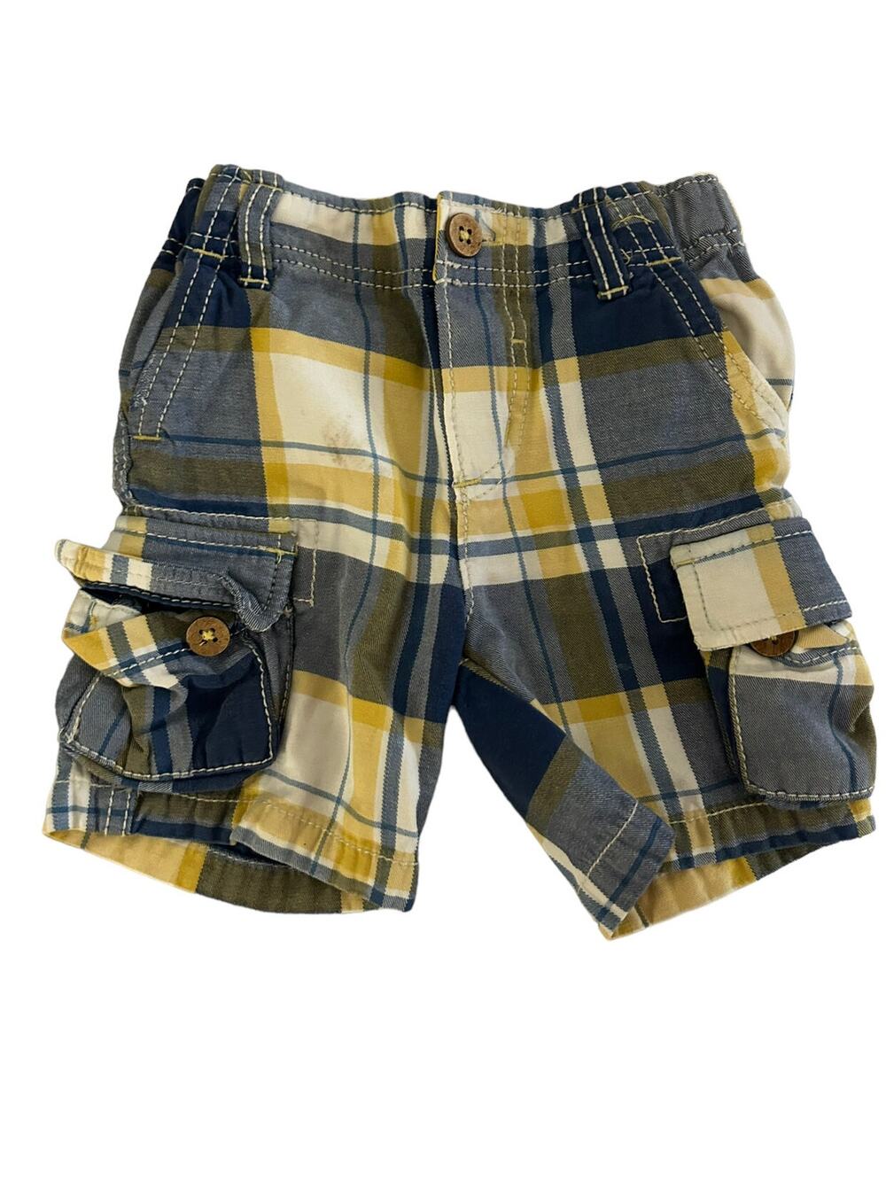 Mini Boden Yellow Blue Plaid Shorts 2Y
